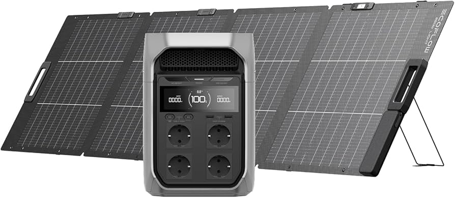 קיט תחנת כח ניידת EcoFlow DELTA 3 Max Plus + פאנל סולארי מתקפל ECOFLOW 220W